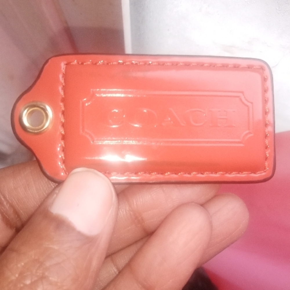(Sold) Coach Red Leather Keychain